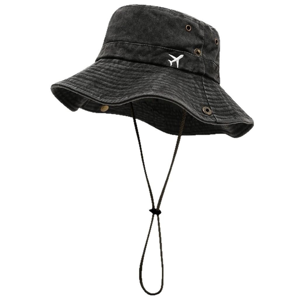 Vintage Hong Kong Style Wash Cotton Fisherman Hat With Sun Protection For Casual Outdoor Activities