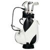 Golf Pen Holder Set with Three Golf Club-Shaped Pens Miniature Golf Bag Design Pen Stand Desk Organizer Office Accessory