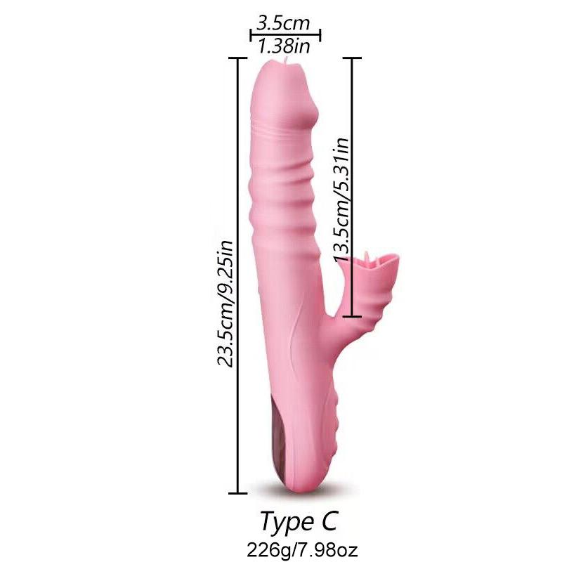 G-spot Vibrator Tongue Licking Telescopic Vaginal Massagers Licking Clitoris G-spot Stimulation Masturbate Dildo SexToy for Women