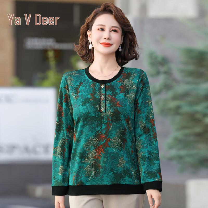 Yalu Women s Floral Knit Long-Sleeve Top 6XL