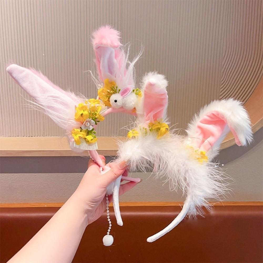 Tassel Mid-Autumn Festival Headband Flower Rabbit Ear Hair Ornament Cute Rabbit Hair Band Ladies