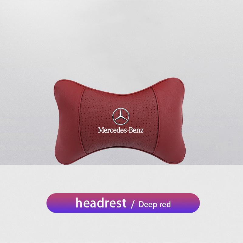 D1-1PCS Car Seat Headrest Auto Logo Neck Pillow For Mercedes Benz AMG W203 W204 W205 W209 W210 W176 Interior Stickers PGTZ-BENCHI