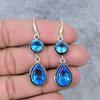 Tanzanite Quartz Gemstone Handmade 925 Sterling Silver Earring 2.56" M-344