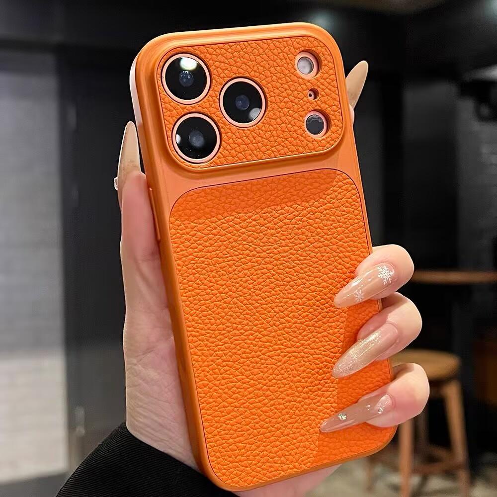 Lychee Leather Shockproof Phone Case For iPhone 17 Air 16 15 14 13 Pro Max Instantly Turn 17Pro Full Bumper Matte Cover