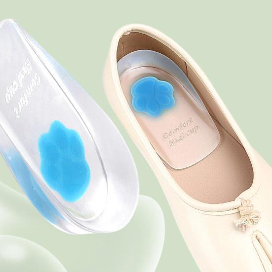 1 Pair Heel Pads Super Soft Wear Resistant Shock Absorption Comfortable Shoe Wedge Inserts Gel Heel Cups