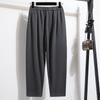 DIMANAF 2026 Summer New Plus Size Women Long Pants Thin Loose Casual Elastic Waist Fashion Lady Bottoms Clothing Solid