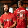 Coffee Is My Preworkout Double Sided Print T Shirt Unisex Unisex Gym Short Sleeve Tee Coffee Graphic Fitness Workout Casual Tops