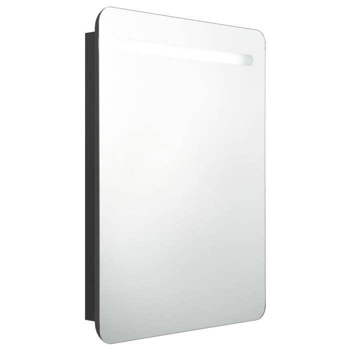 VidaXL Armoire de salle de bain à miroir LED Noir 60x11x80 cm 326503