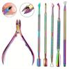 Nagel Profi Edelstahl Nagelknipser Schere Zange Multi-Funktion Nagelhautschieber Entferner Nagelpflege Maniküre Werkzeug Sets