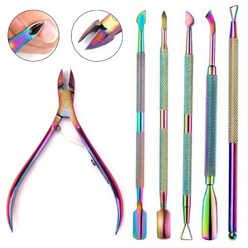 Nail Professional Stainless Steel Nail Cutter Scissor Nippers Muti Function Cuticle Pusher Remover Nail Care Manicure Tools Kits
