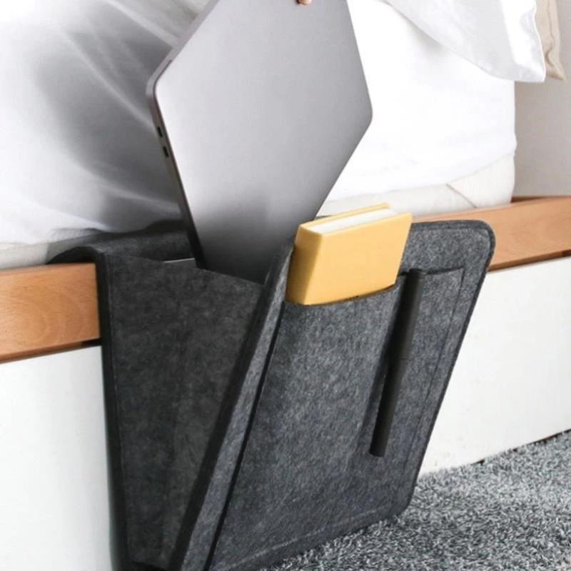 Anti-slip Felt Bedside Storage Organizer 1Pcs Portable Hanging Side Holder for Bed Sofa Office Home Dorm Use