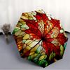 1pc Stained Glass Leaf Automatic Folding Umbrella - 8-Rib Compact Travel Umbrella Durable & Portable for Outdoor Use, Perfect Gift for Birthdays162