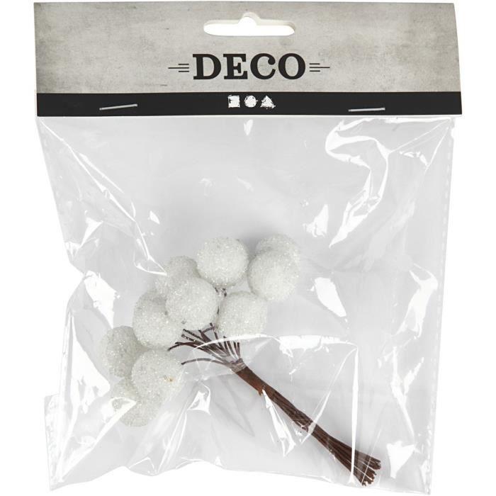 Creativ Company 504413, White, Polymousse, Christmas, 12 Pieces(s), 15mm