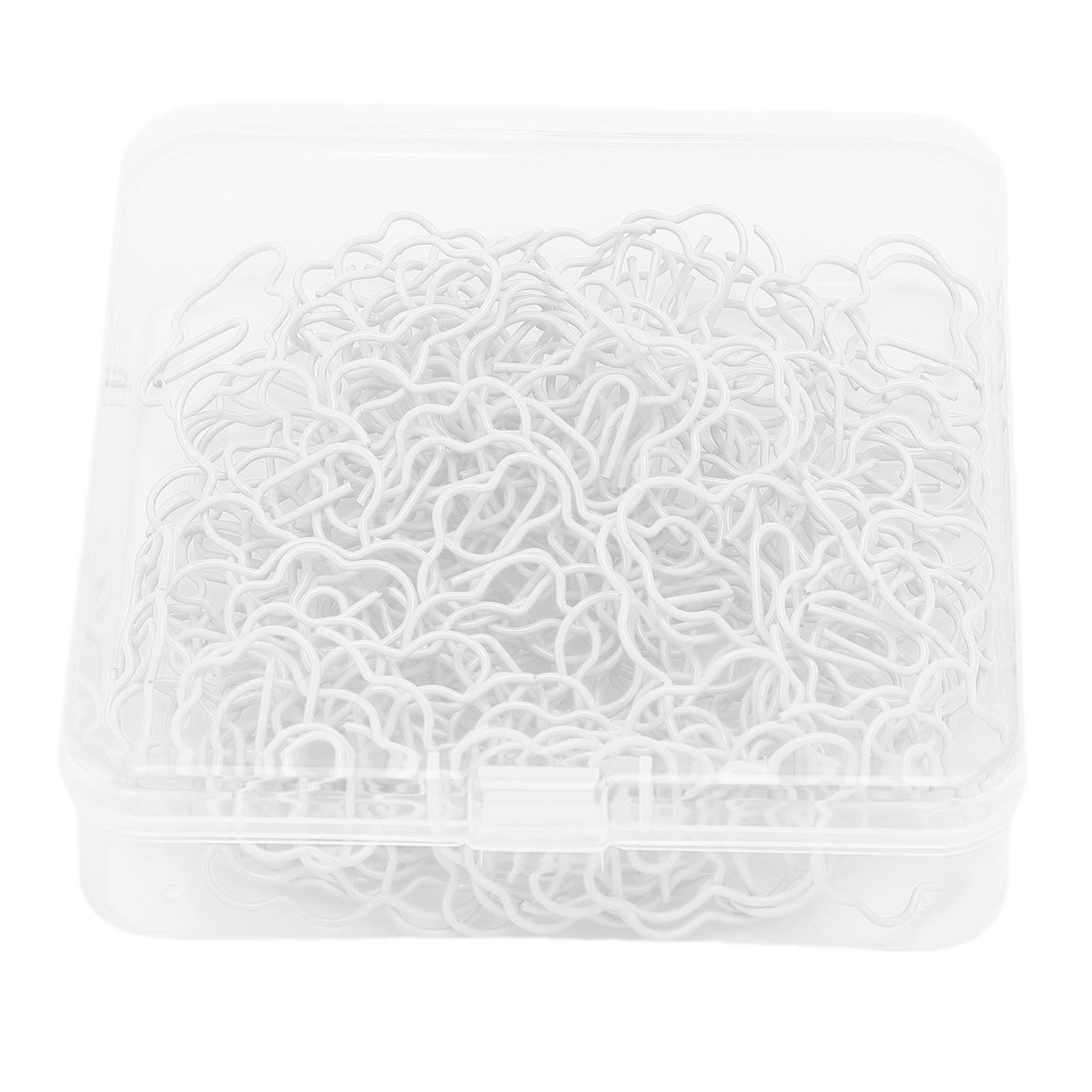 

100 Pcs Cloud Shaped Paper Clips Cute Fun Decorative Iron Bookmarks Planner Clips with Transparent B White