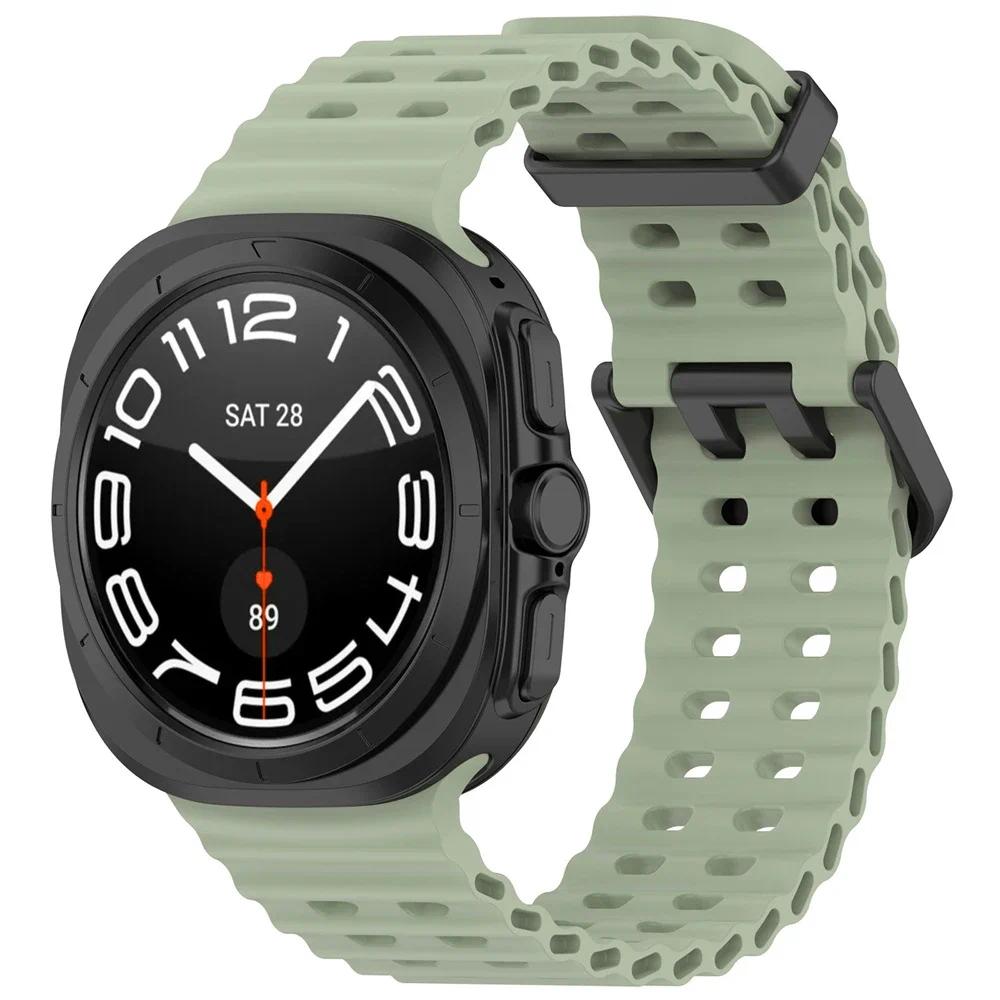 Sport Band For Samsung Galaxy Watch Ultra 47mm silicone Bracelet NO Gaps Ocean Watchband aquatics Watch 7 47mm Official Strap