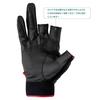 Gamakatsu GM7308 Stretch Fishing Gloves (3-Cut) Black/Red L