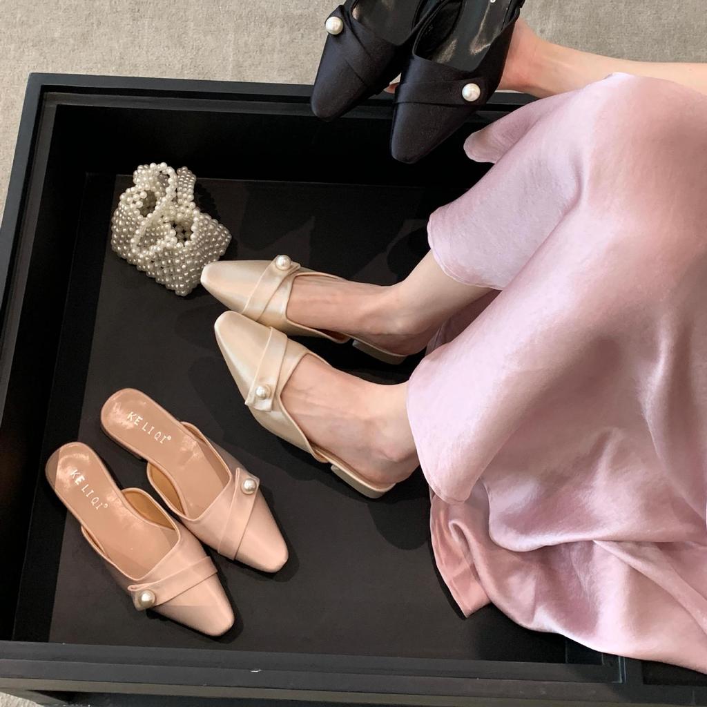 Fashion Shoes Low Hoof Heels PU Fabric Rubber Rome Low Shoes Rome Fabric PU Rubber Hoof