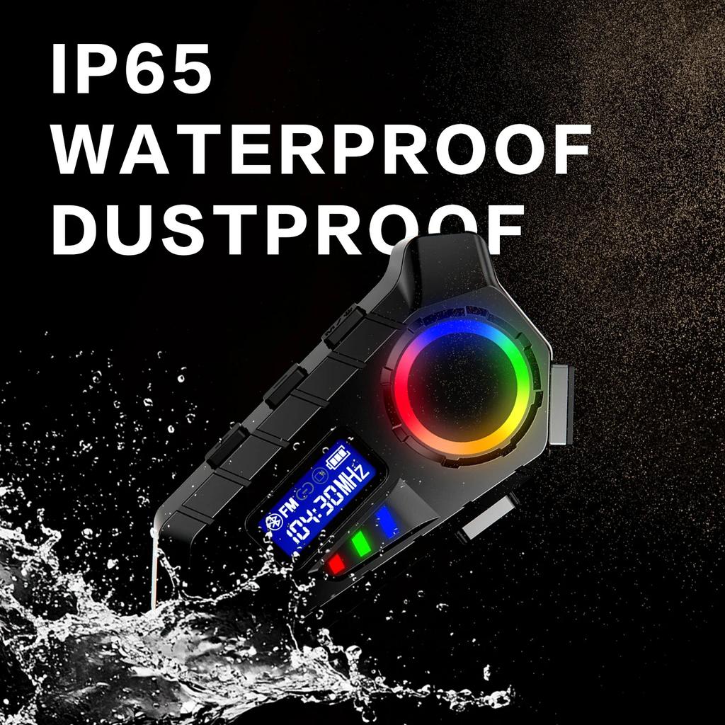 Interfono Bluetooth per Casco Y30 - Cuffie per Moto Impermeabili IP65 con Luci RGB