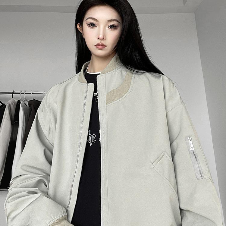 American High Street Bomber Baseball Jacket - 2024 Casual Autumn/Spring Trend