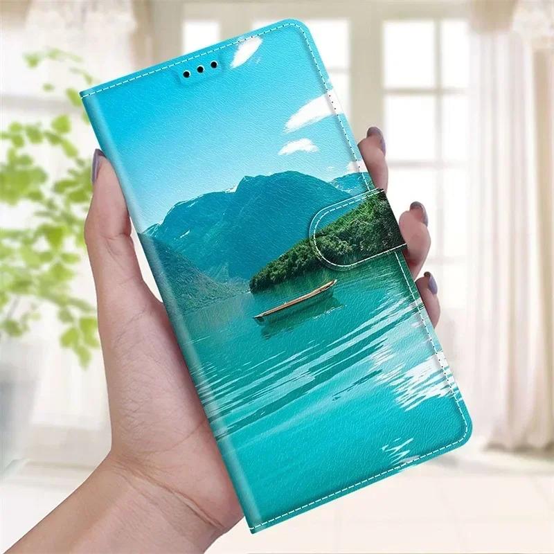 Butterfly Case for Motorola Moto G85 G75 G55 G35 G15 G05 Etui Leather Painted Case for Moto G85 G 85 Capa Stand Book Cover Funda