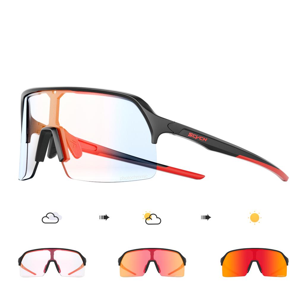 Scvcn Elegant Sunglasses Color Photochromic for Women Cycling Sunglasses Bike MTB Bicycle Glasses UV400 Outdoor Sports Eyewear