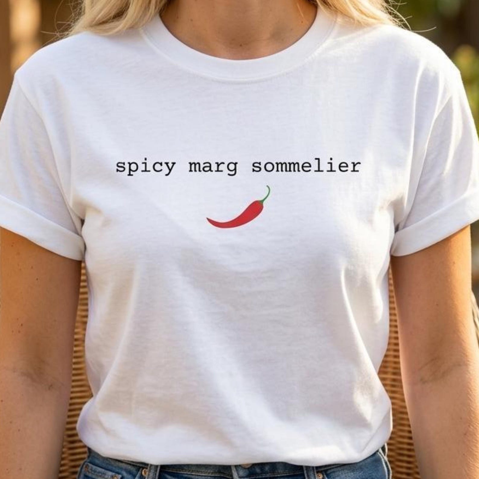 Spicy Marg Sommelier T Shirt | Minimalist Womens Tee | Cute Margarita Shirt | Small Chest Graphic | Cocktail Lover Gift S