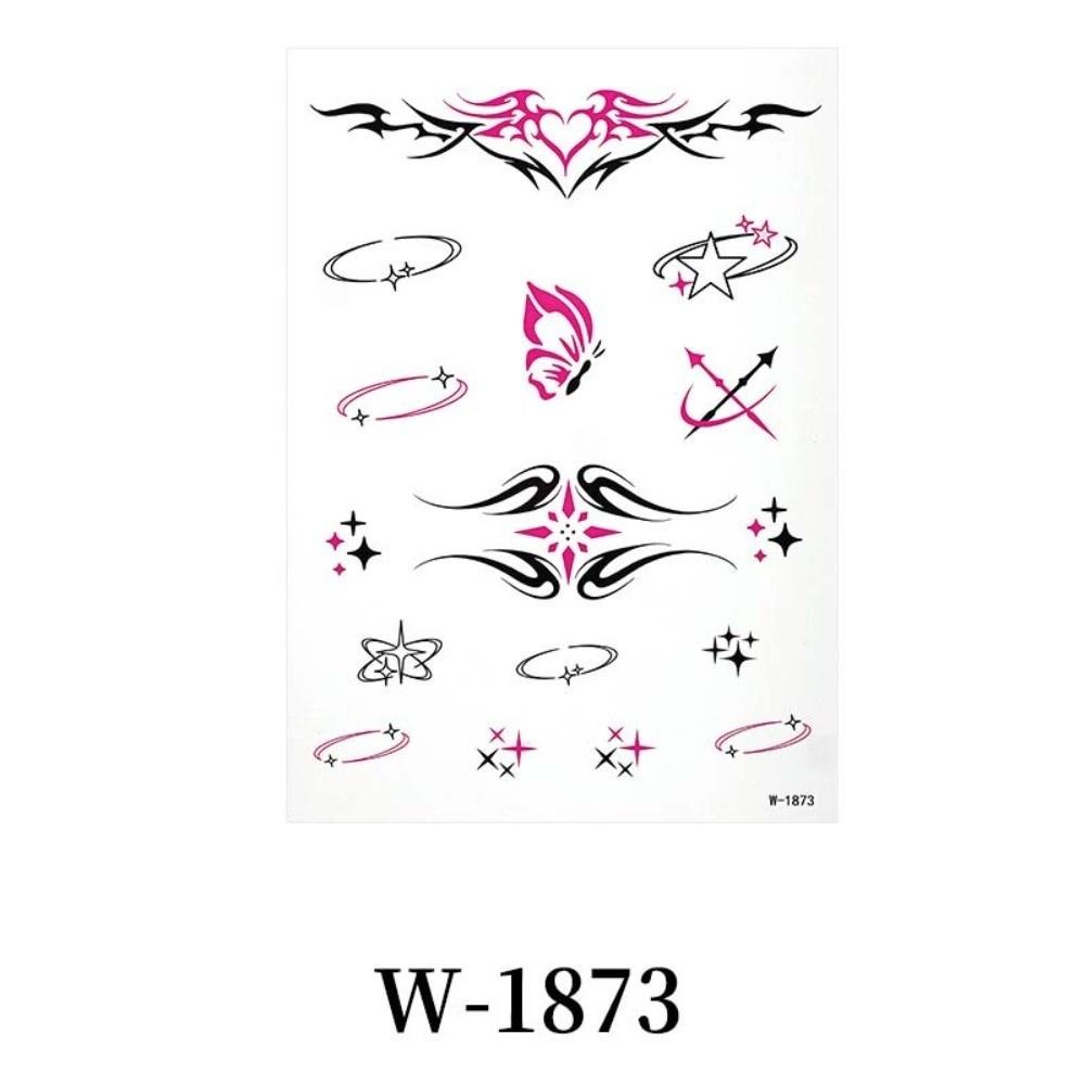 Totem Butterfly Body Art Sticker Y2k Spicy Girl Temporary Tattoo Instant Decals Abdominal Waist