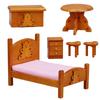 Miniature Table Chair Bed Furniture Supplies Set for Dollhouses Realistic Furniture Essentials for Kids and Adults