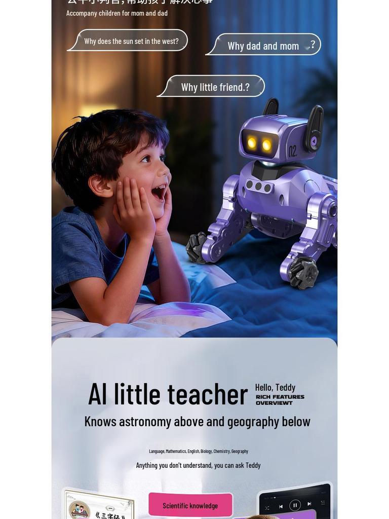 AI Teddy Robot Dog: Interactive Desktop Companion with Three Modes