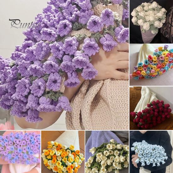 Bouquet Blanket Crocheting Kit DIY Flowers Blanket Set Crocheted Floral Blanket Craft Kit Gift for Loved Ones Couch Sofa Bed Use