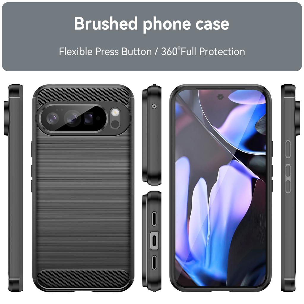 For Google Pixel 10 Pro XL Case with Tempered Glass WANLONFENG LS Series Brushed Texture TPU Phone Cover