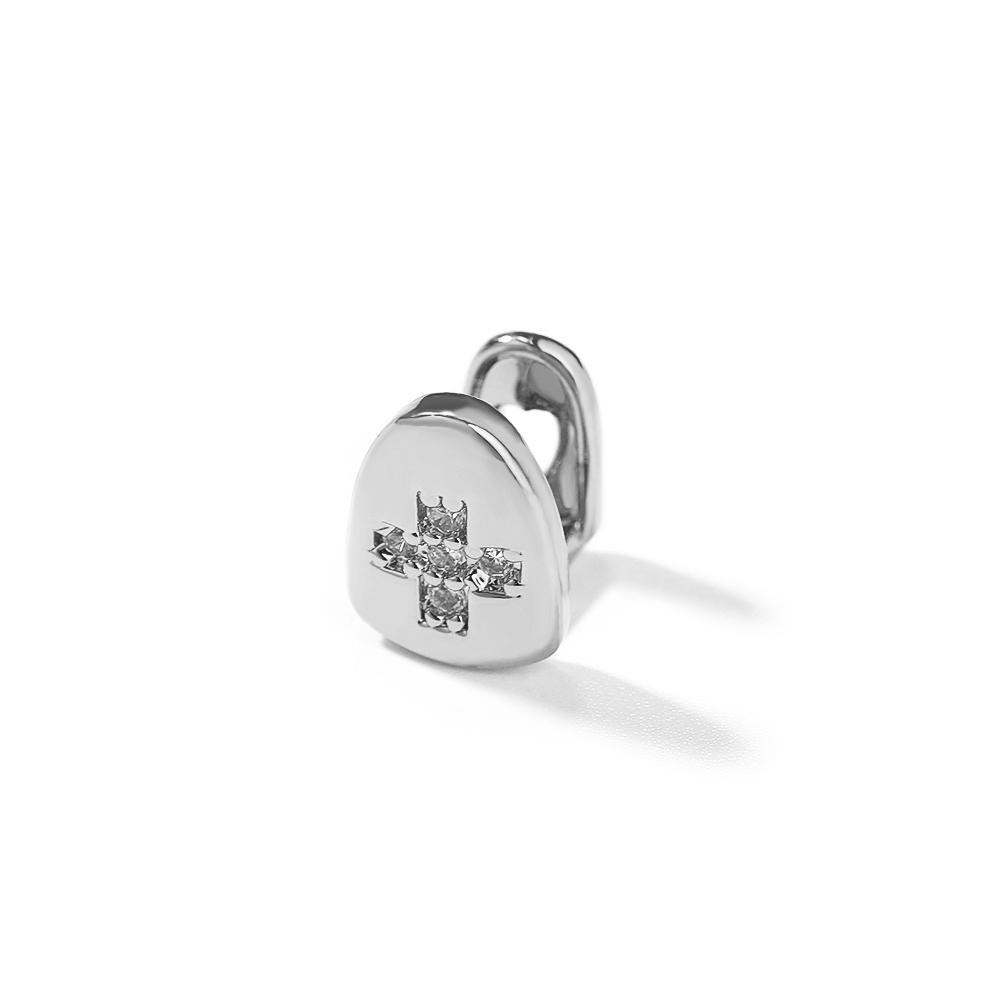 Hip Hop Denti Incrociati Diamante Grillz Grillz per Dente Singolo Gioielli per il Corpo