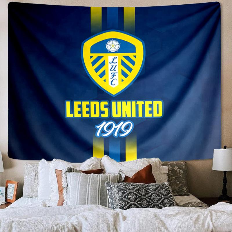 Tapisserie Legacy Leeds United Crest pour Salle de Jeux, Accessoires pour Chambre à Coucher, Salon, Dortoir Décoration Murale Cadeaux d'Anniversaire pour Fans