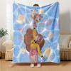 Bee and PuppyCat Flannel Blanket, High quality Comfortable for All Seasons, Home Decor, Warmth and Comfort