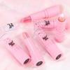 Bow Glitter Lipstick Bright Rose Pink Diamond Lipstick Mirror Pearlescent Shine Waterproof Long-Lasting Glossy Lip Tint Makeup