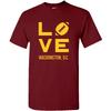 Washington DC Love Football - Sports City Pride Tailgating T -Shirt - Garnet