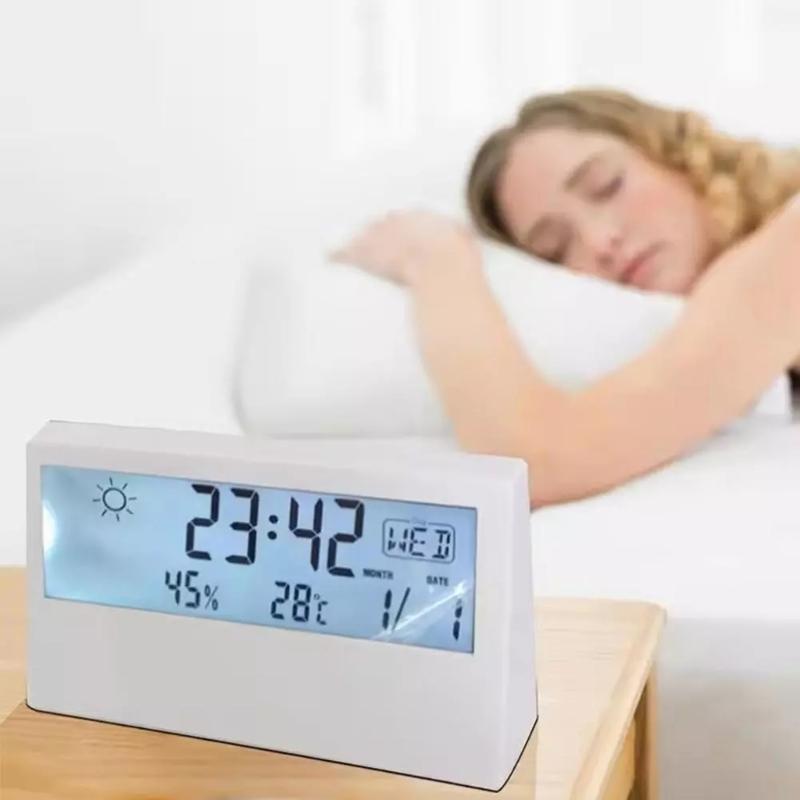Large Display Indoor Desktop Thermometers Hygrometer with Time Display Temperature Meter Weather Stations