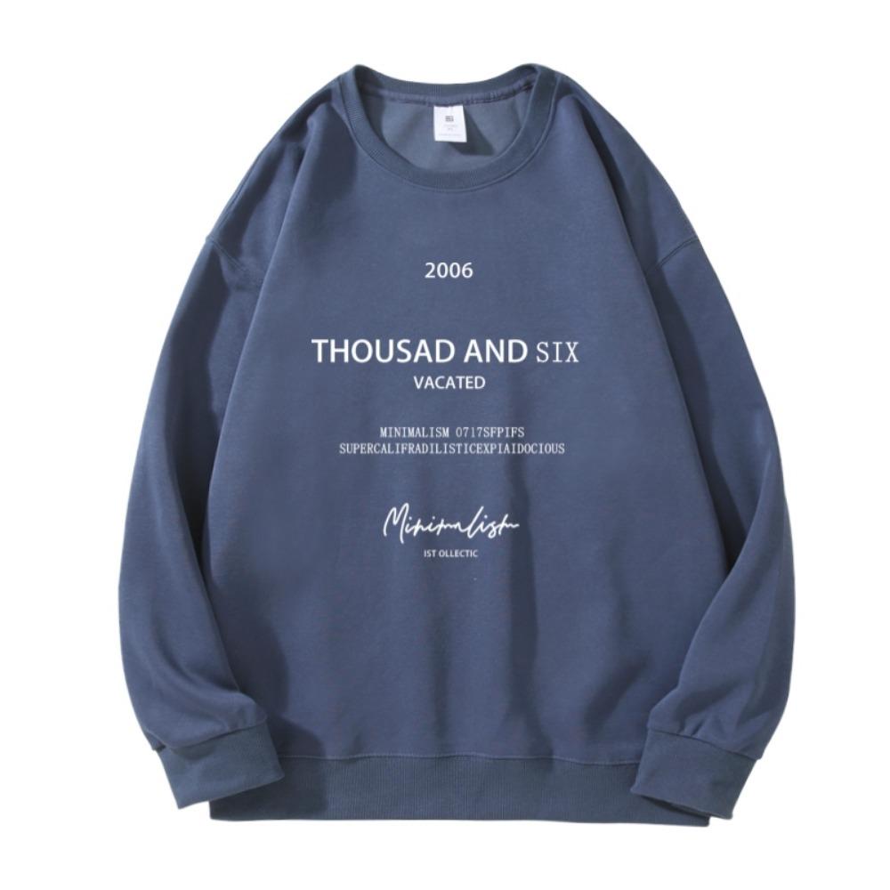 A Large-sized Loose and Trendy Hoodie for Women with A Round Neck, A Retro College Style and A Laid-back Top for Spring and Autumn