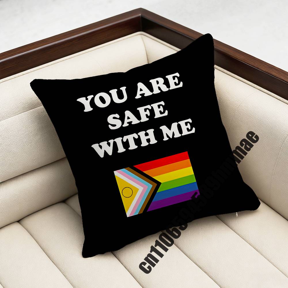 

For Intersex Inclusive Progress Pride Flag LGBTQ Rainbow Safe Person Throw Pillow Case Sham 45x45cm 40x40cm Square Cushion Cover 30x30cm