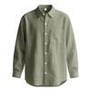 Men's Color Loose-Fit Linen Long-Sleeved Collared Shirt Cardigan
