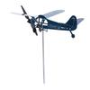 Flugzeug Wetterfahne Dekorative Windskulptur 3D Metall Windmühle für Außen Garten Hof