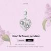 BAMOER Vintage 925 Sterling Silver Heart & Flower Pendant Fit for DIY Bracelet & Bangle Delicate Shell Charms Fine Jewelry