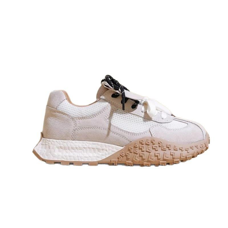 Retro Platform German Training Shoes Women's 2025 Spring New Versatile Inner Height Increase Lace-up Soft Leather Casual Sports Forrest Gump Shoes
