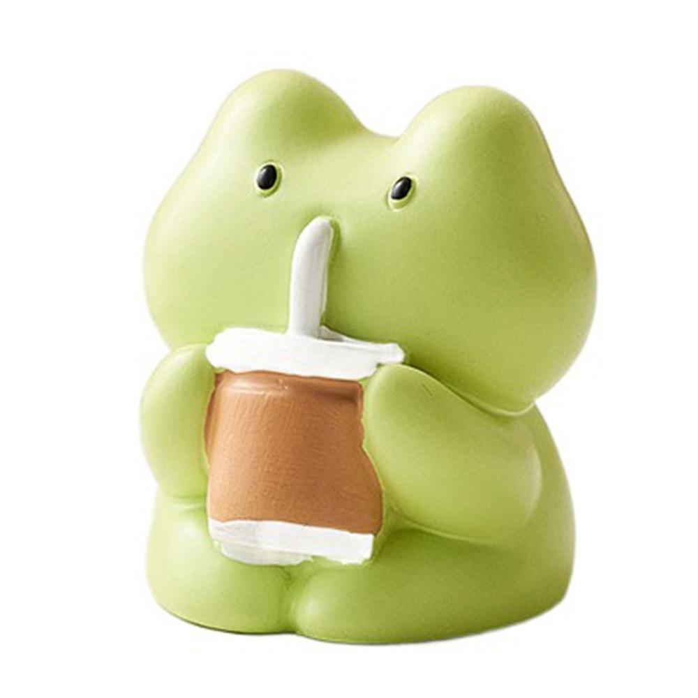 Handmad Frog Resin Figurine Statue Mini Frog Model Toy  Car Diy Accessories