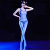 5D Sexy Women Shaping See Through Open Crotch Elastic Bodysuits Sheer Tights Jumpsuits Bodycon Cosplay Maid Leotard Dance Wear