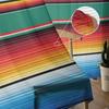 Bunte mexikanische Streifen Schlafzimmer transparente transparente Vorhänge Urlaub Dekoration Fenster Voile Tüll Vorhang