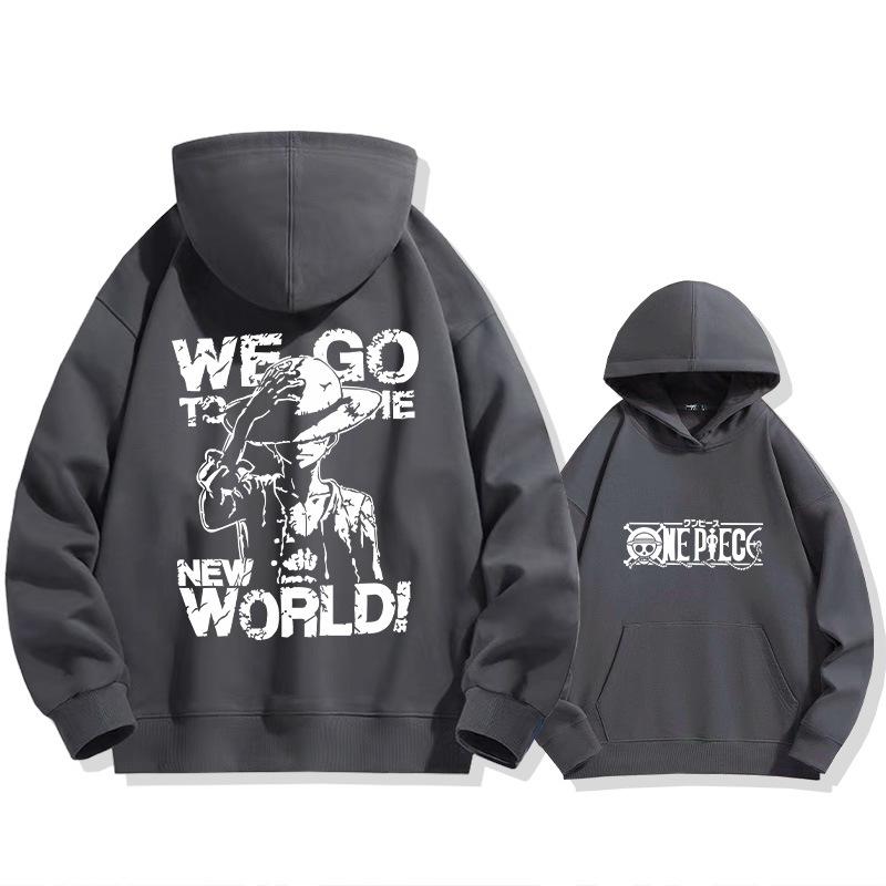 One Piece Luffy Men'S Women'S Hoodie Autumn Winter Long Sleeves Fleece Warm Sweatshirts Comfortable Oversized Hooded Pullover
