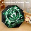 8 Rib Auto Folding Umbrella Hibernian FC Print Custom Name Text Portable Rain Gear