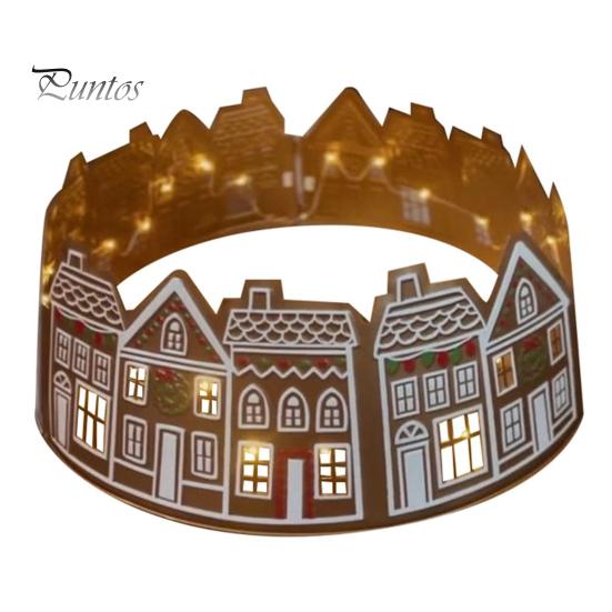 

Рождественская елка воротник пряничный домик елка юбка воротник со светодиодными огнями рождественская елка основание крышка для праздничного домашнего декора 26Inch