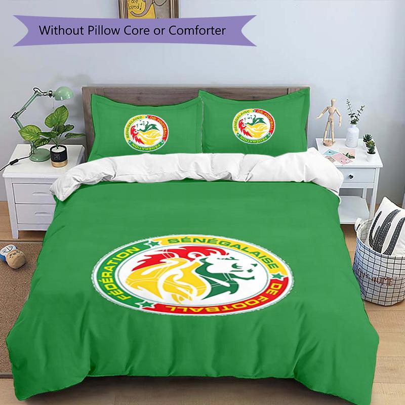 Senegal 3pcs Bedding Set Duvet Cover Closure Includes 1 Duvet Cover & 2 Pillowcases for All Seasons Bedroom Home Dorm Decor